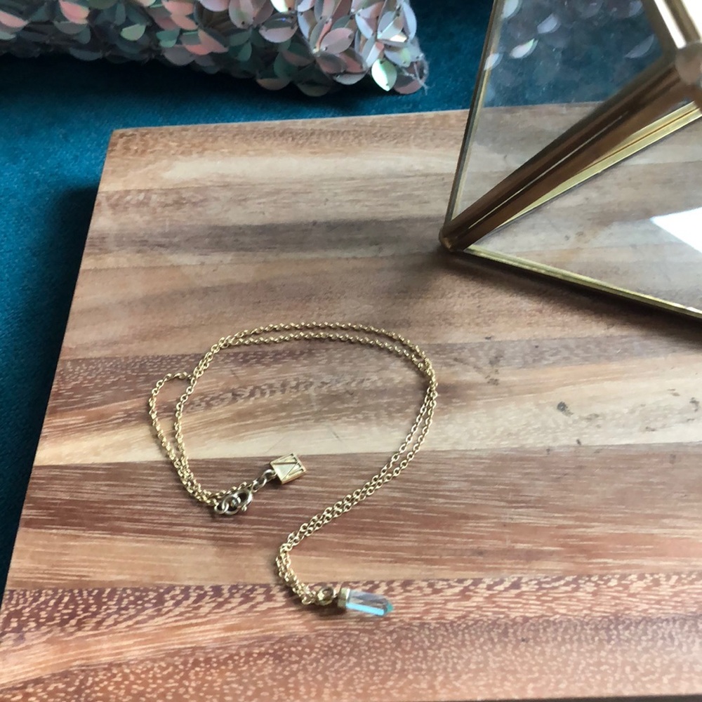 Topaz Gemstone Necklace on Gold-tone chain